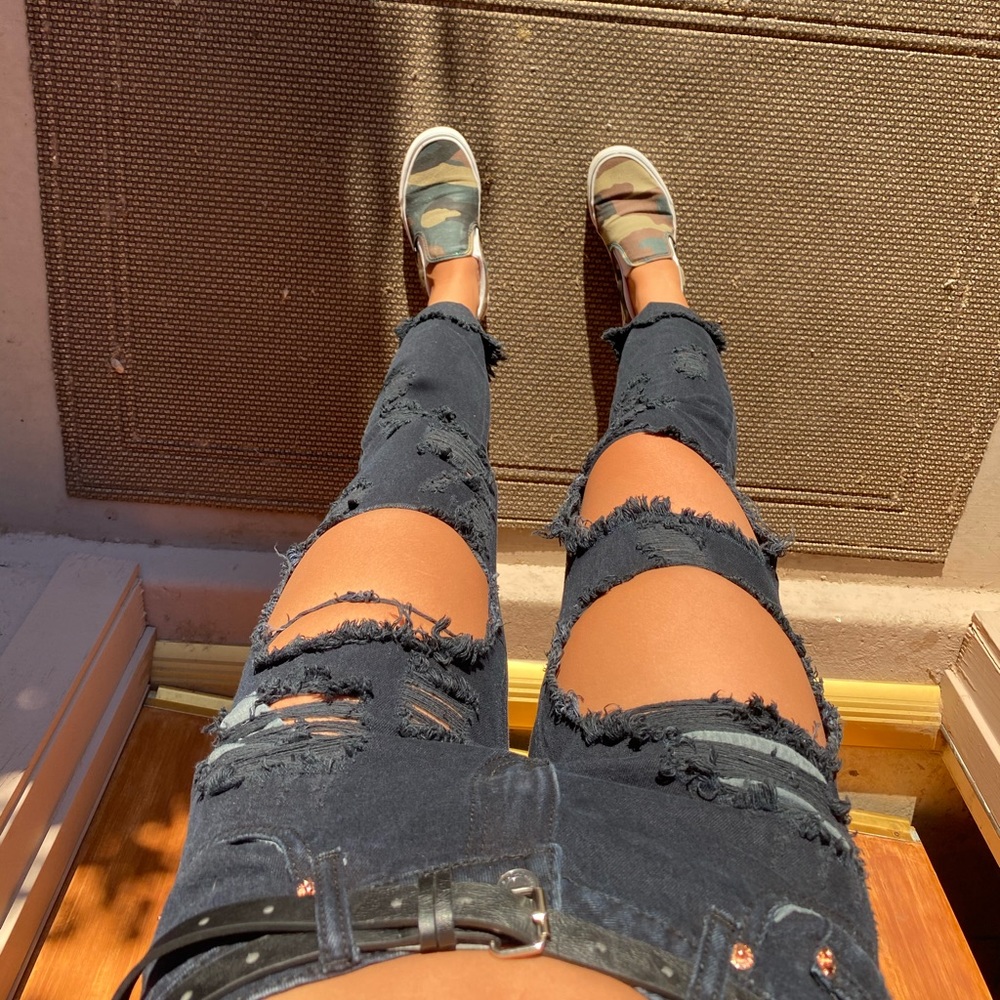 distressed jeans